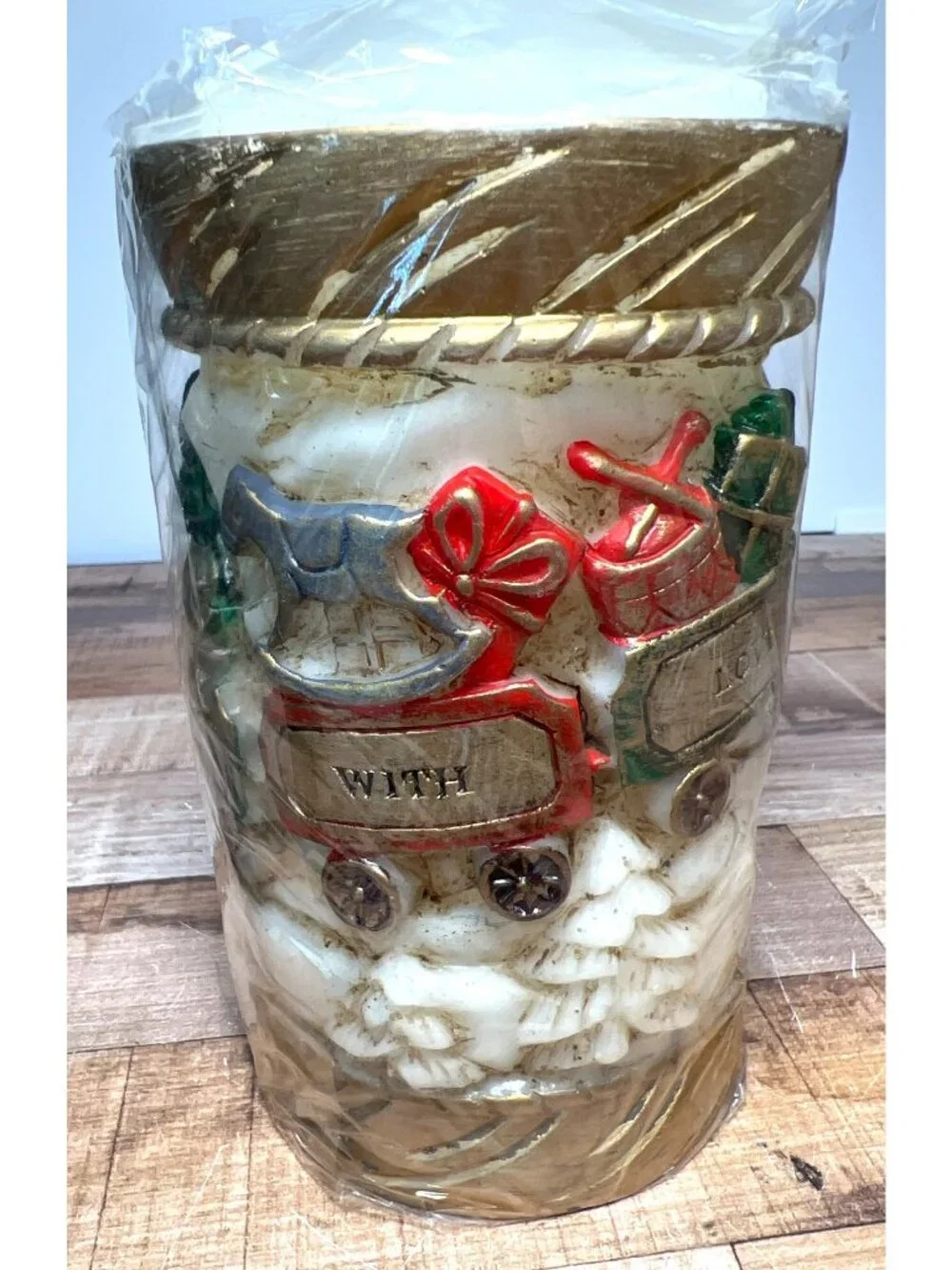 Christmas Santa's Express Candle Emperor Art Creations New 1986 7-3/4” X 3.75”